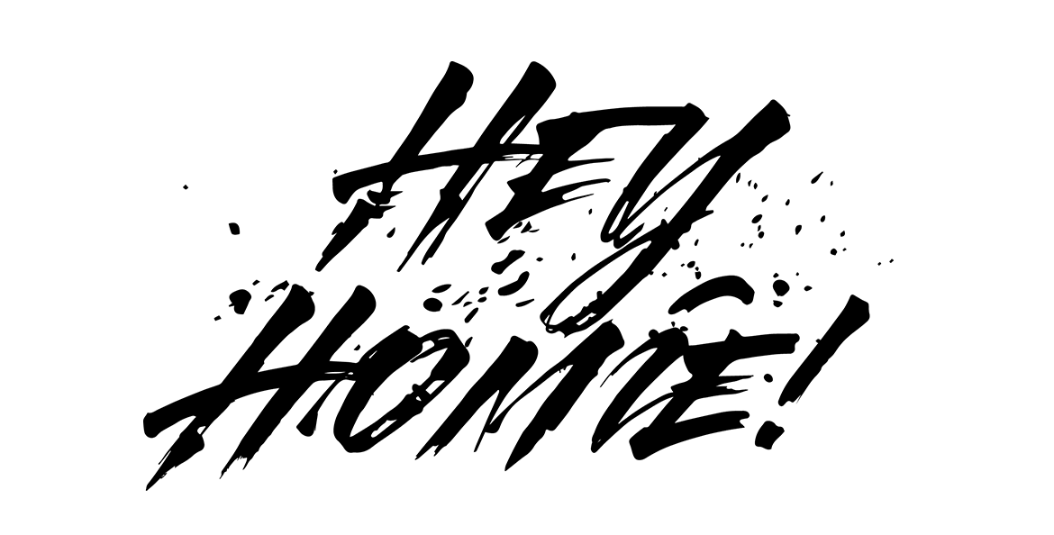 Schwarz-Weiß-Hey-Homie-Logo