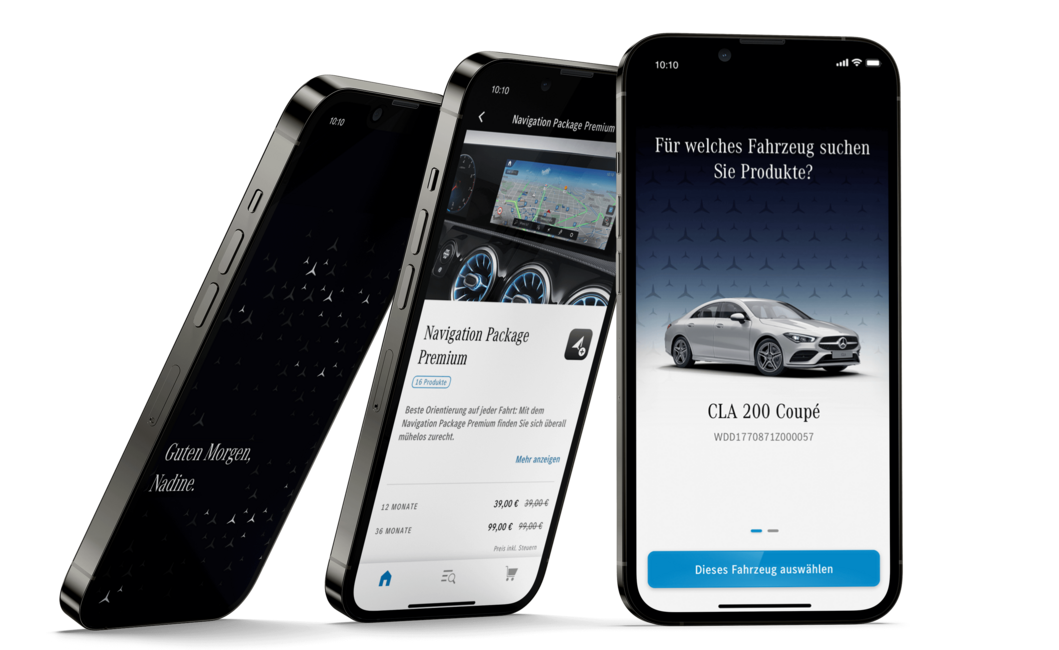 Screena der Mercedes App